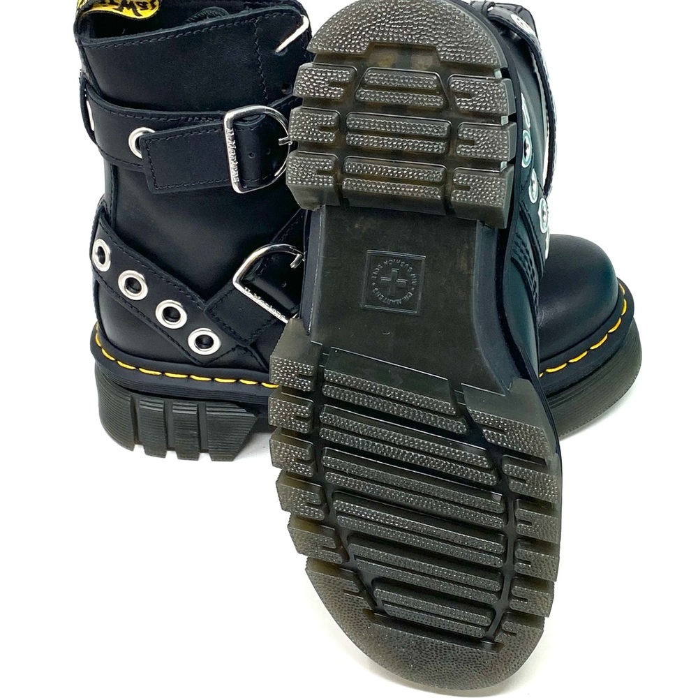 Dr. Martens Audrick 8IB HDW Black Leather, Lady’s Combat Boots. - Picture 5 of 8